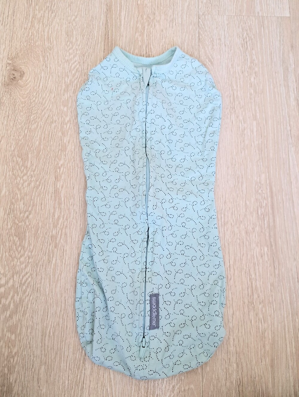 SwaddleMe Soft Ocean Blue Baby Swaddle - Soft Zip One-Piece
